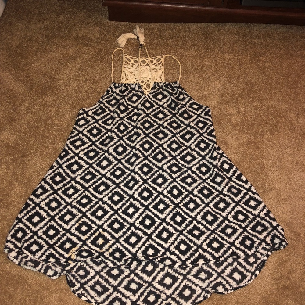 Black and White Dress with Back Crochet Detail